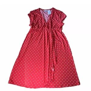 Red Polka Dot Wrap Dress No Bo